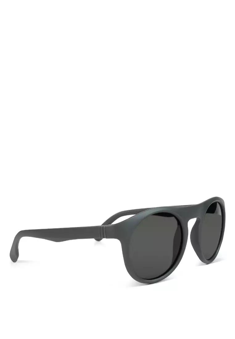 Kacamata Hitam Bulat Datar Warna Abu-abu