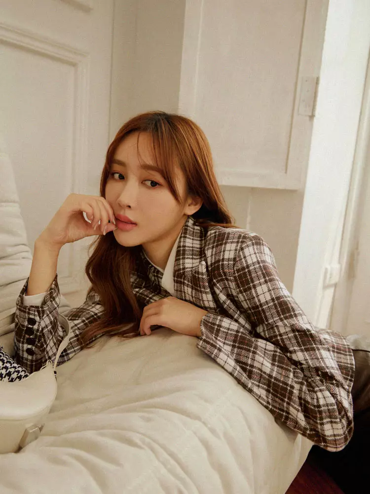 Vintage Plaid Wool Short Suit Jacket [EA3564]