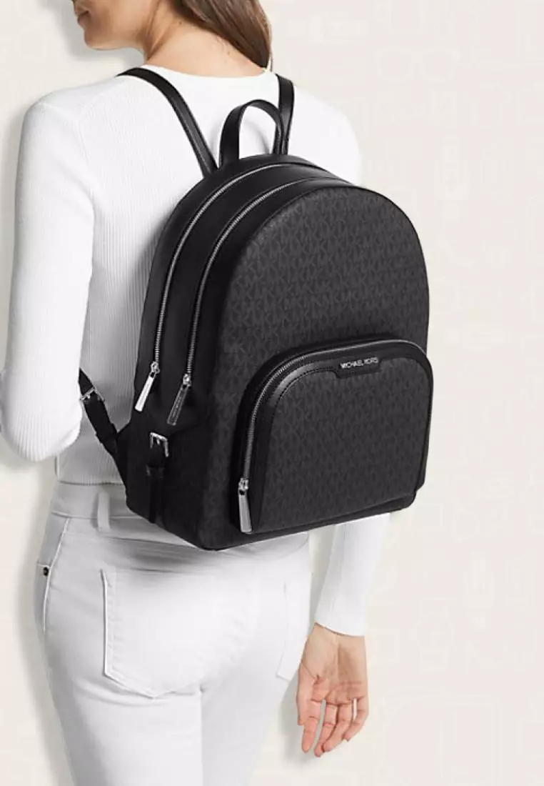 Michael Kors Jaycee Large Logo Backpack Black