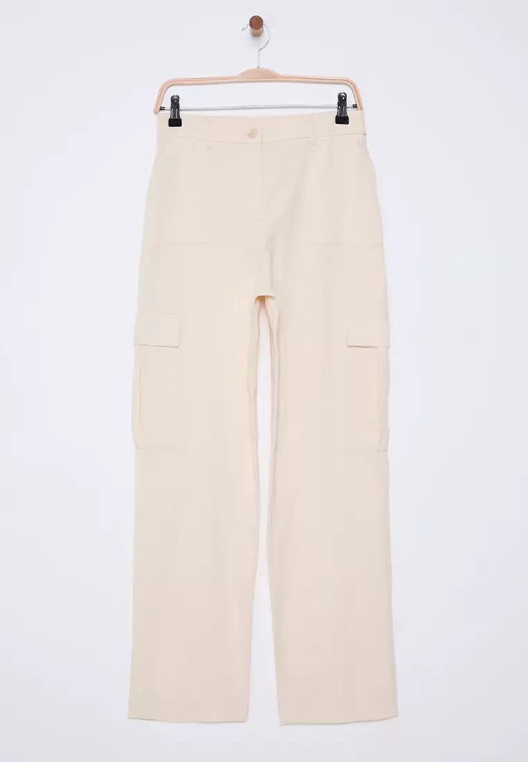 Straight Cut Double Pocket Cargo Trousers
