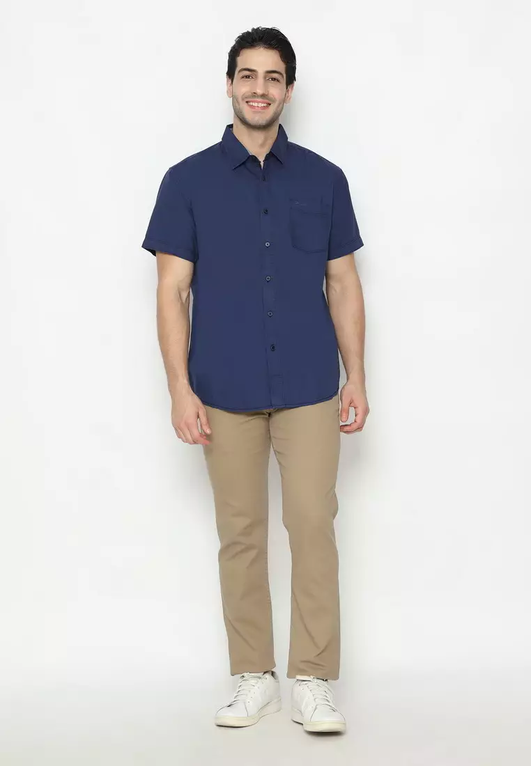 POLICE Kemeja Polos Cotton Regular Fit Pria