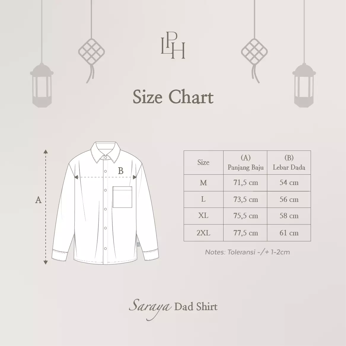 Little Palmerhaus - Baju Lebaran 2026 - Saraya Dad Shirt (Baju Koko Pria Dewasa) Brick Red