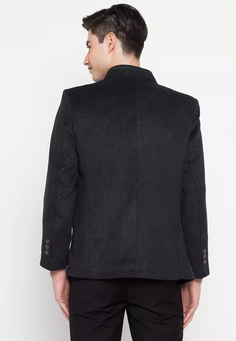 Buy Well Suited Stand Collar Woolen Coat 2024 Online ZALORA