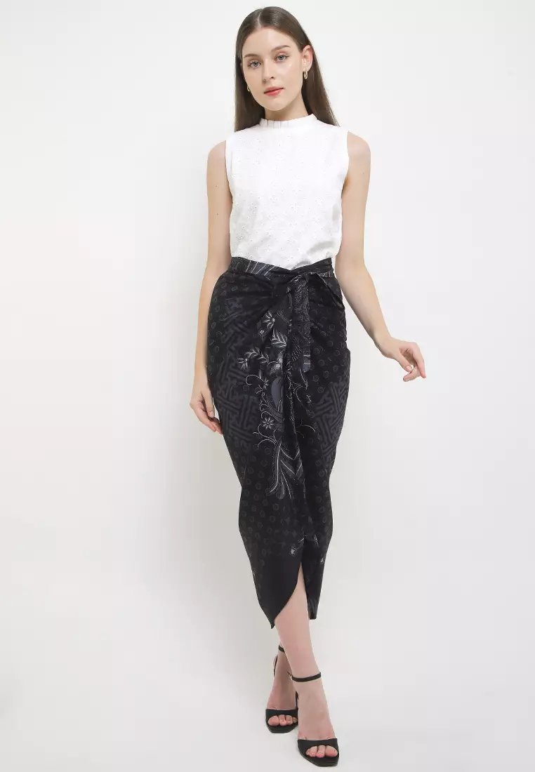 Rok Lilit Wanita Kondangan Batik Instant Seiya Black