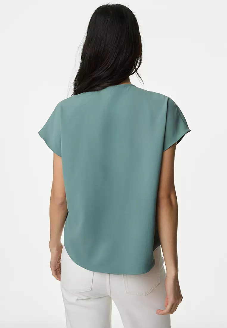 Tie Neck Popover Blouse