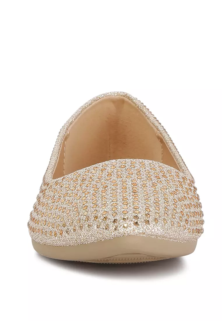 Gold clearance rhinestone flats