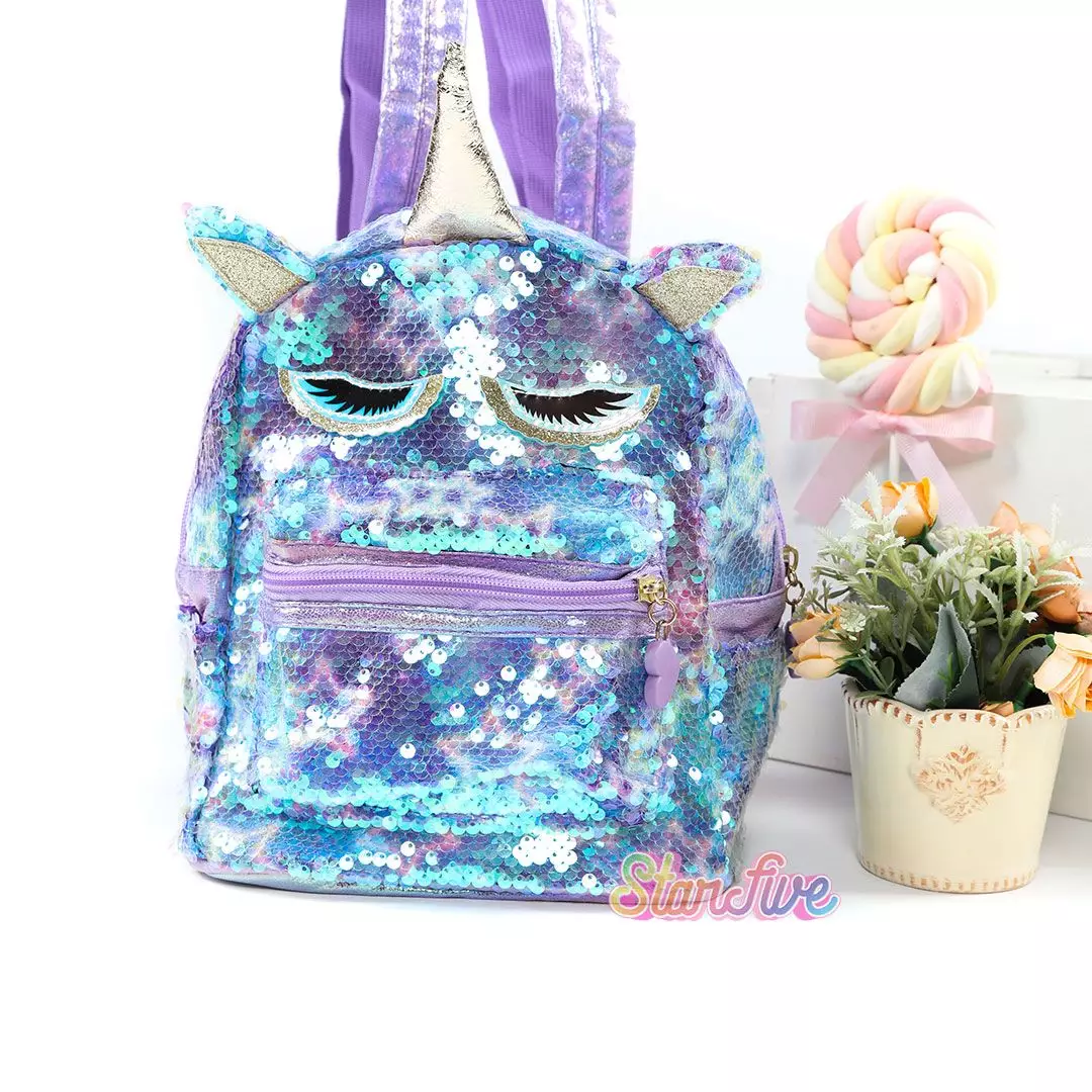 TAS SEKOLAH ANAK PEREMPUAN RANSEL ANAK TAS SEKOLAH RANSEL STARFIVE SMALL PURPLE UNICORN
