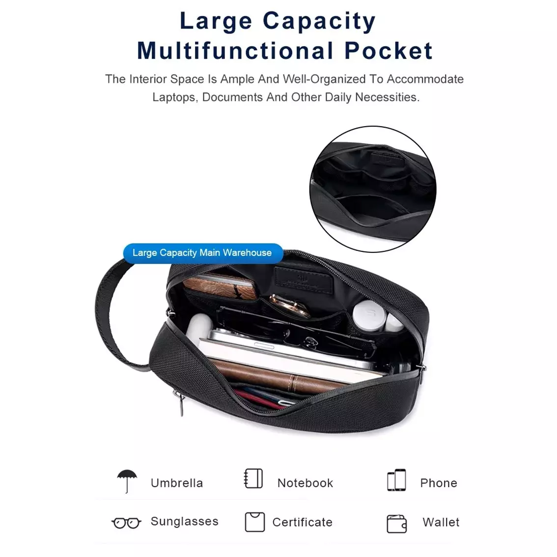 Arctic Hunter K00691 Clutch Pria HandBag pria Tas Tangan Pria waterproof - BLUE