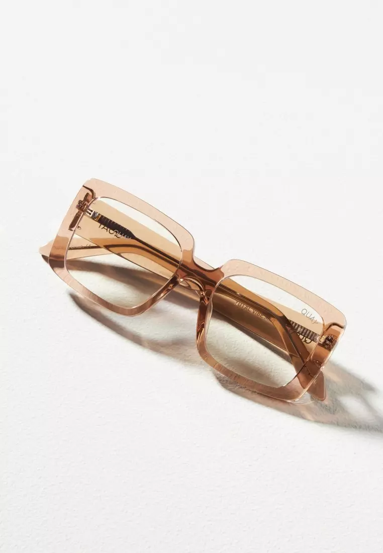 Total Vibe Blue Light Glasses - Tan/Clear