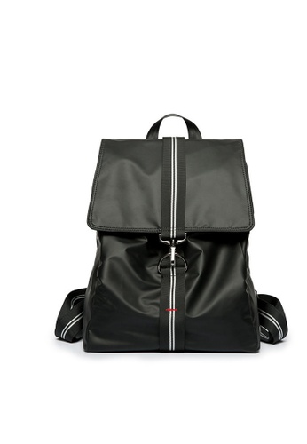 Lara black Men's Flap Buckle Backpack - Black 8D08EACE123366GS_1