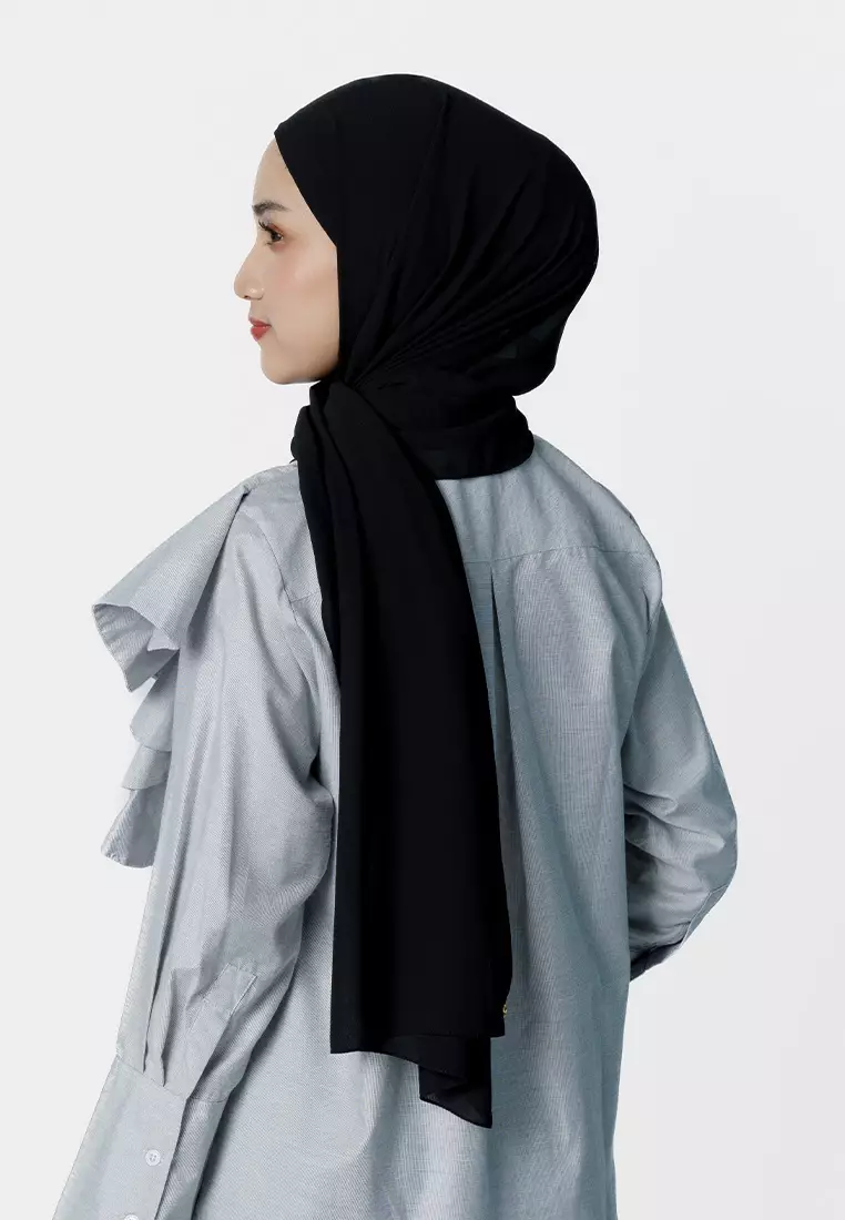 Jenna and Kaia - Ideline Pashmina 2.0 Raven - Pashmina Instan Premium