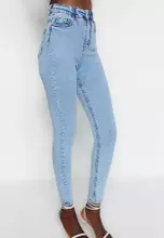 Buy Trendyol High Waist Skinny Jeans in Dark Blue 2024 Online