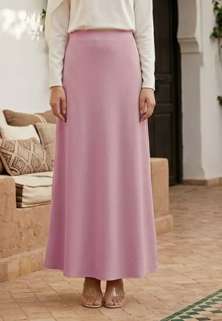 Rok duyung  Bawahan Baju Kurung Warna Pink By Brilliant Girl Warna PINK