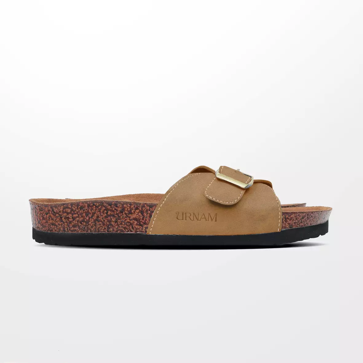 Urnam Sandal Slop Wanita Flat  Kasual Nyaman - Tan