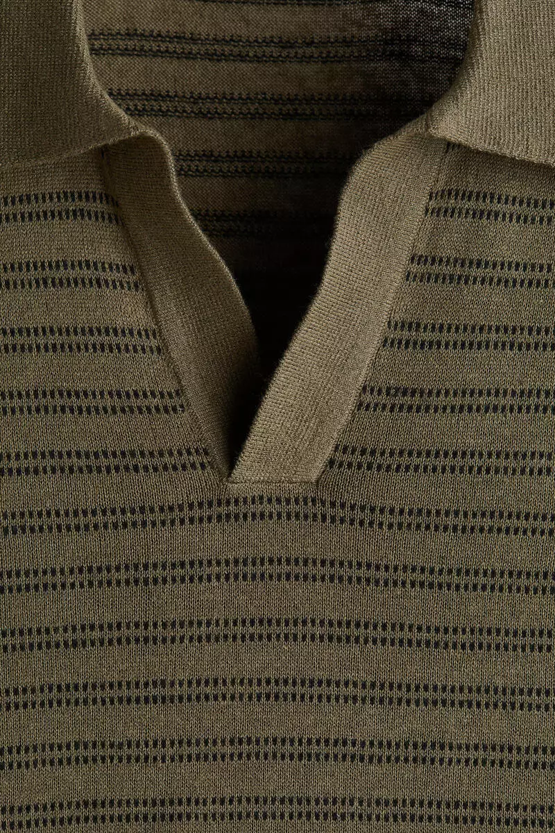 Regular Fit Linen-blend polo shirt