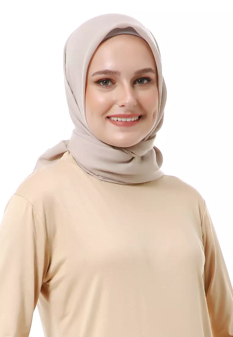 Vierra Jilbab Segiempat Paris Polos Premium Best Style - Mocca