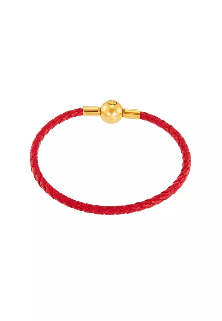 HABIB Leather Bracelet WWGB2210723 (Red Colour)