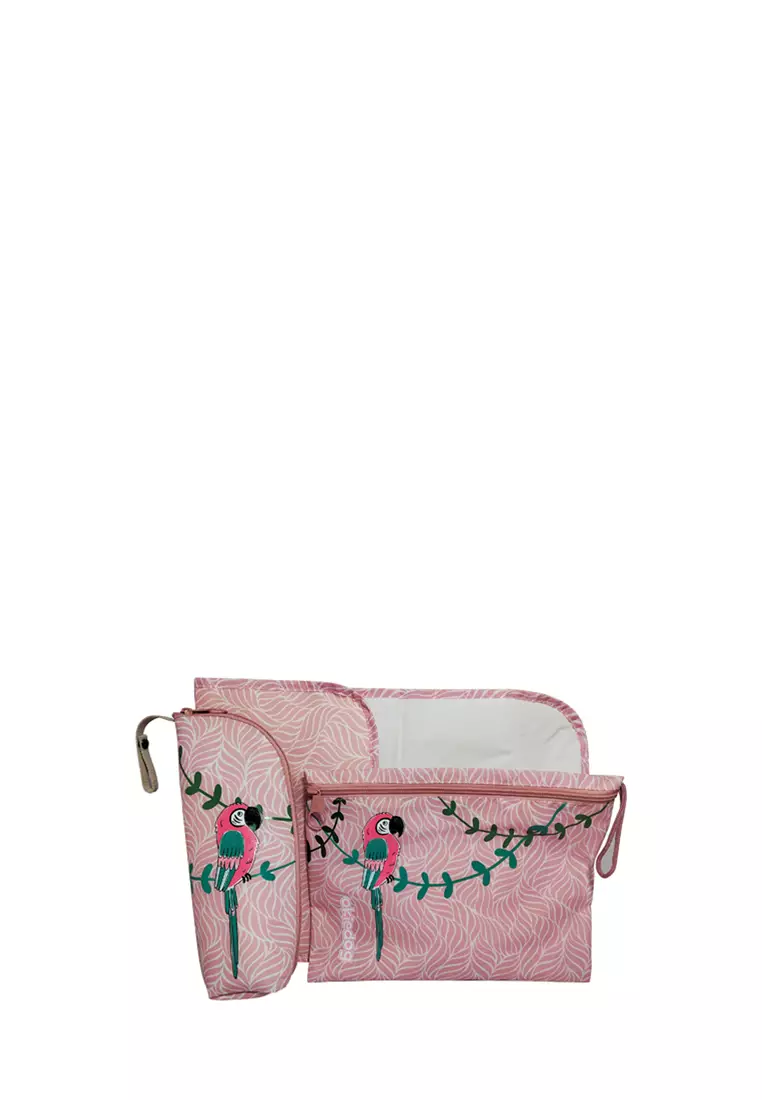Okiedog Trek Jungle Parrot Pink - Diaper bag tas bayi ransel