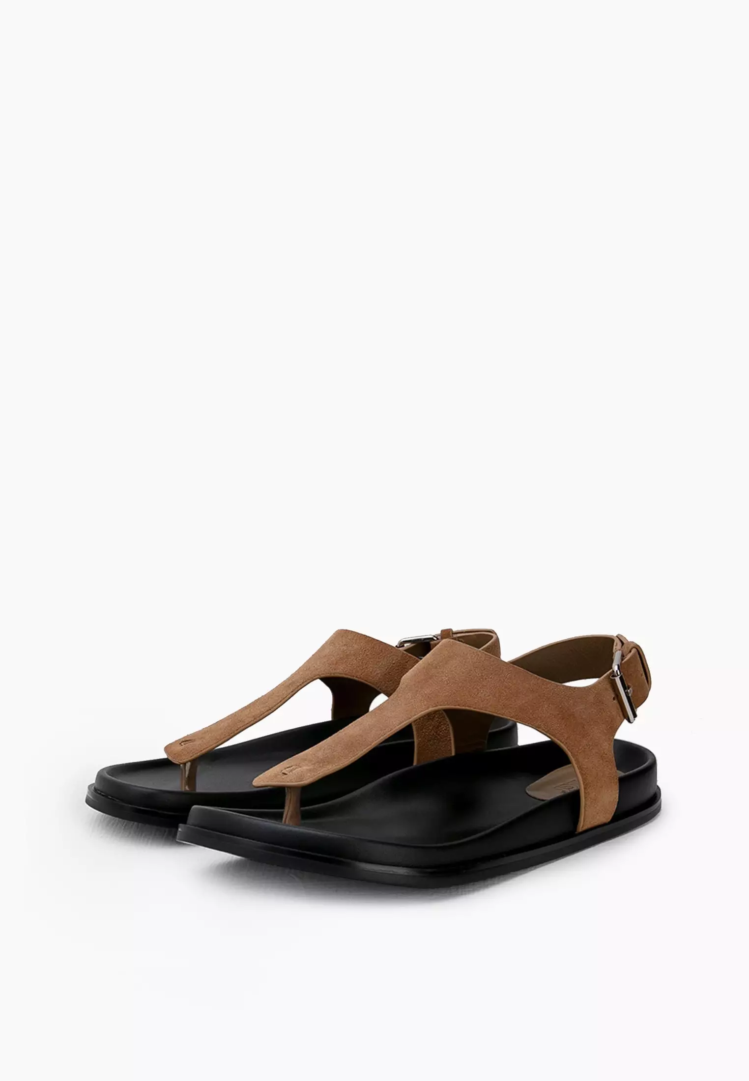 EVIGI Sandal Flat Platform Wanita T-Strap Ankle Strap Beige