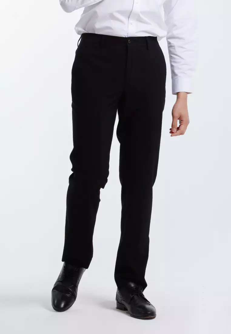 Byford Mens Modern Fit Flat-Front Slacks - 3125002A-99Black