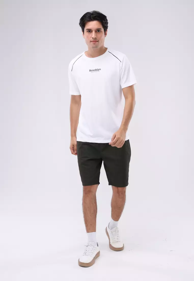 Round Neck Waffle Tee Short Sleeves