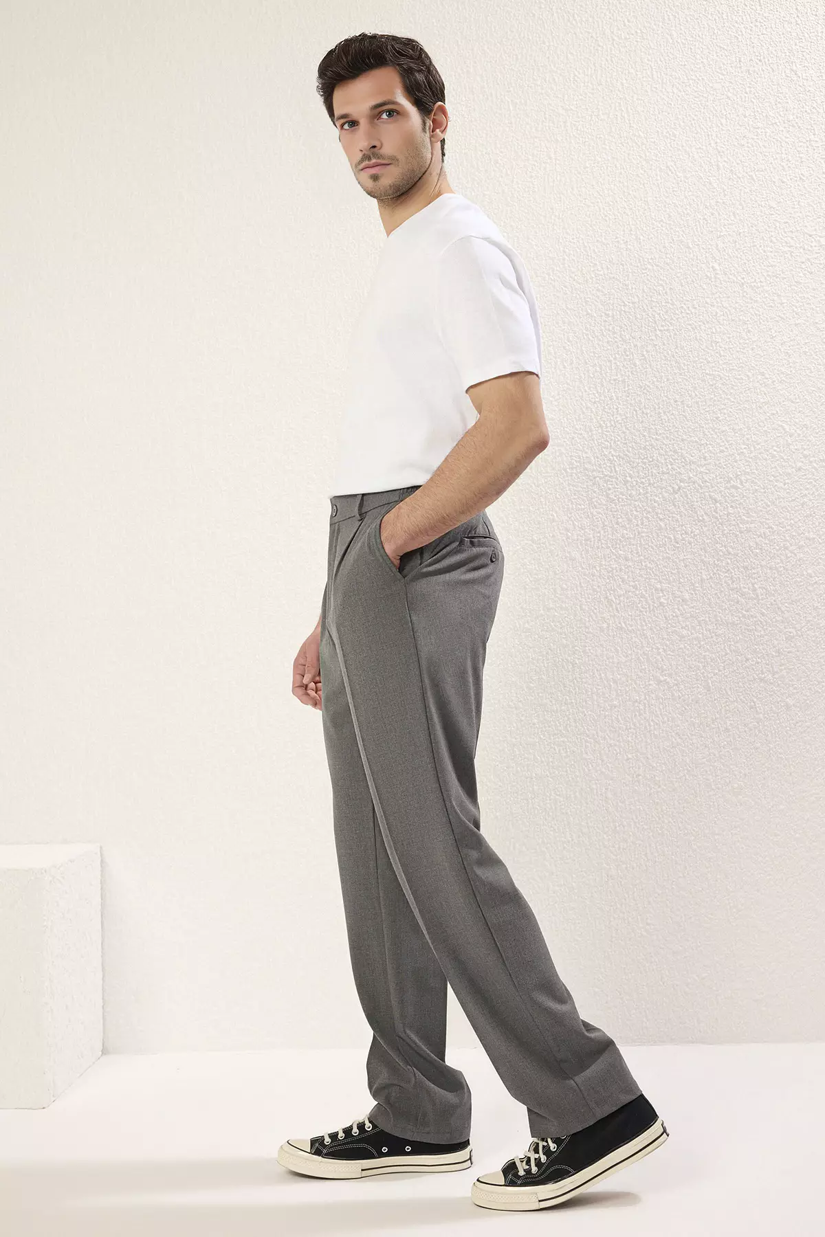 Baggy Fit Wide Leg Trousers