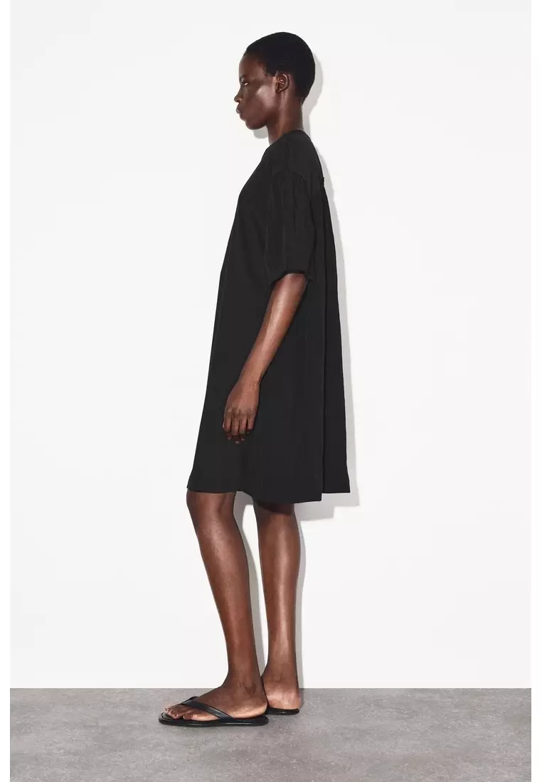 GATHERED PANELLED MINI DRESS