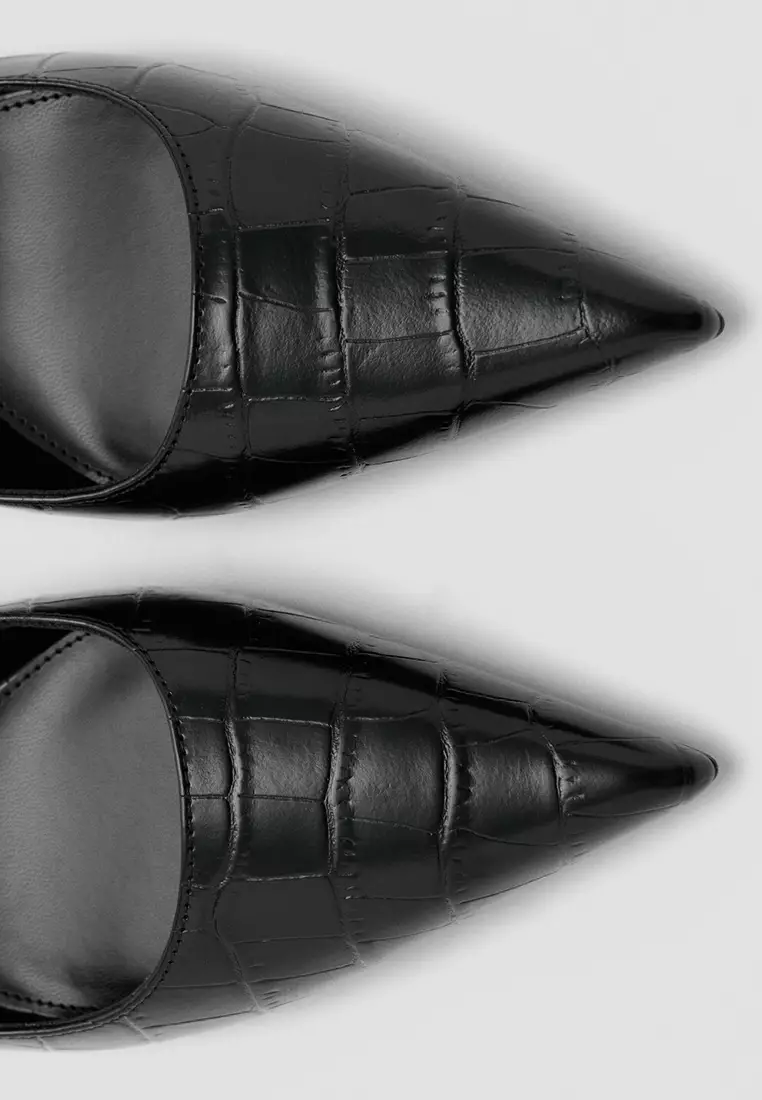 Croc-Effect Heeled Shoes