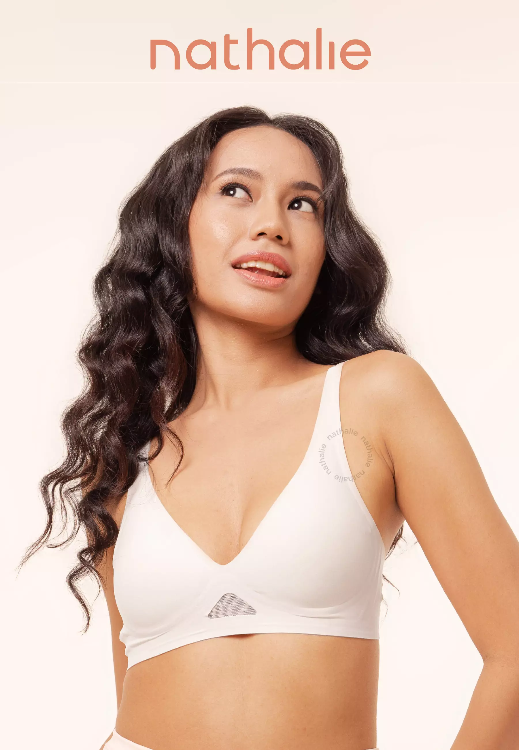 Nathalie V-Neck Breathable Bra NTB 3479 - Putih