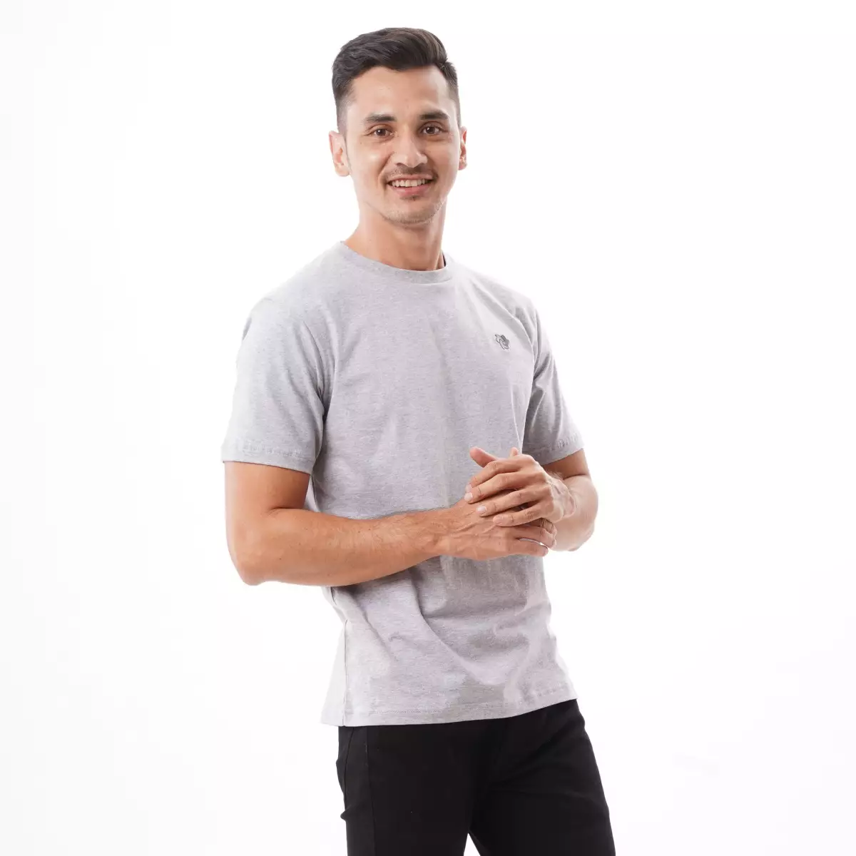 Tiento Tshirt Pro Basic Grey Kaos Olahraga Lengen Pendek Abu-Abu