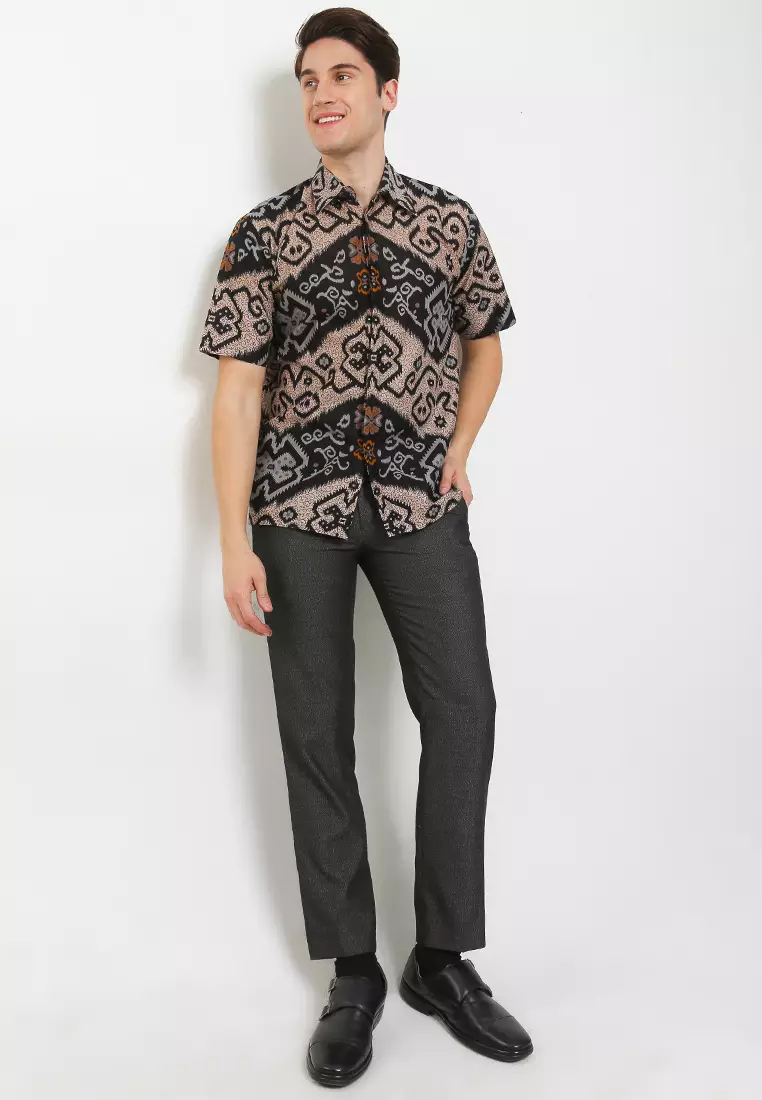 Faloya Kemeja Batik Premium Pria Casual Modern Lengan Pendek