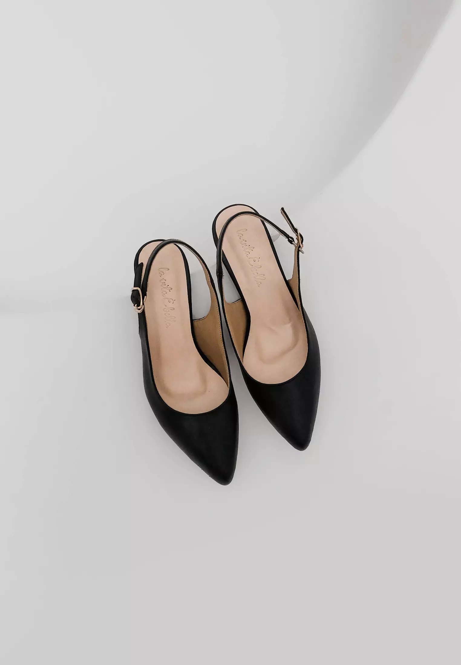 Claire Sepatu Slingback Wanita Stiletto Pointed Toe
