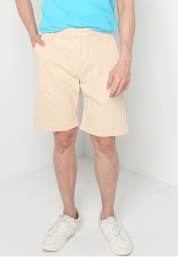 UniqTee beige Summer Denim Shorts With Pocket 631C8AA6C5D0E8GS_1