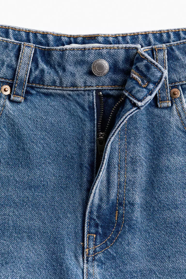 High-waisted denim shorts