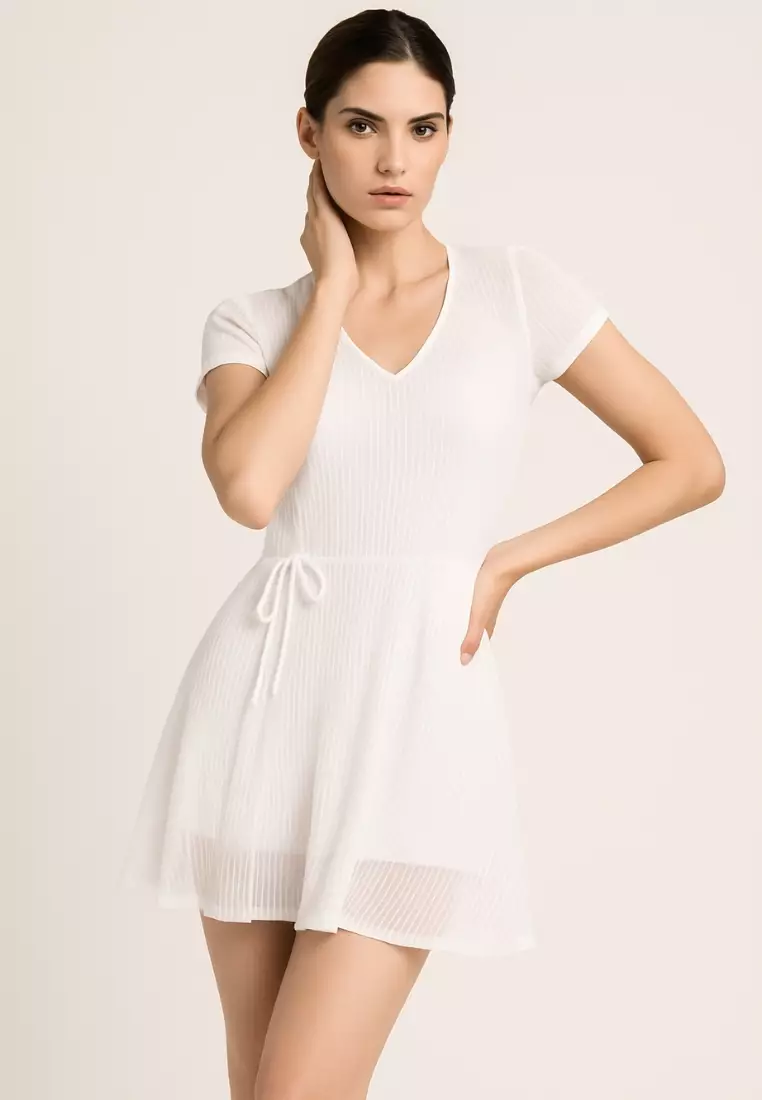 Juliet Mesh Swimdress – Korean Style Swimsuit with Padded Bra | Elegant Modest Swimwear for Women