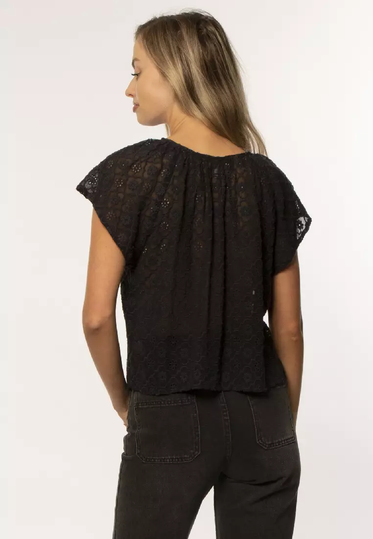 KAHLO SS WVN TOP-BLK