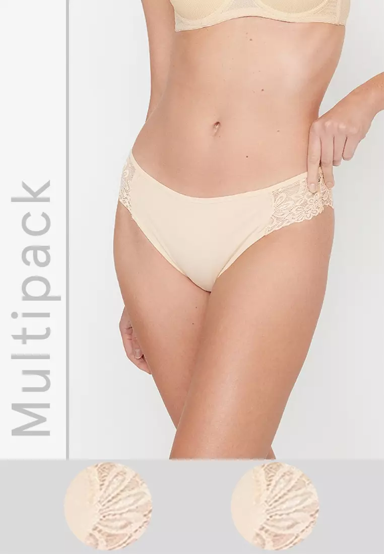 2-Pack Lace Detailed Slip Panties