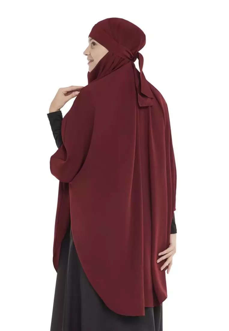 Queenza Zayidan French Khimar Hijab Ameera - Maroon