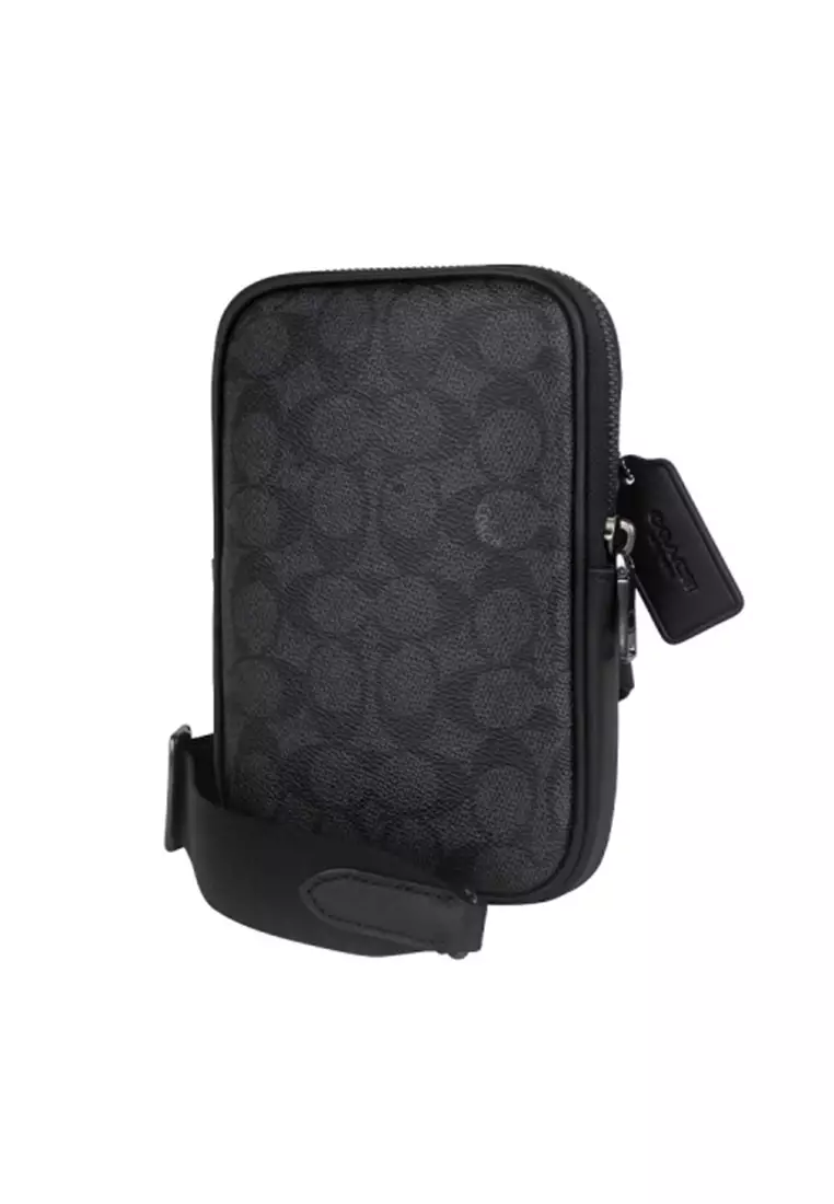 Aden Crossbody Bag In Signature Canvas (Charcoal/Black)