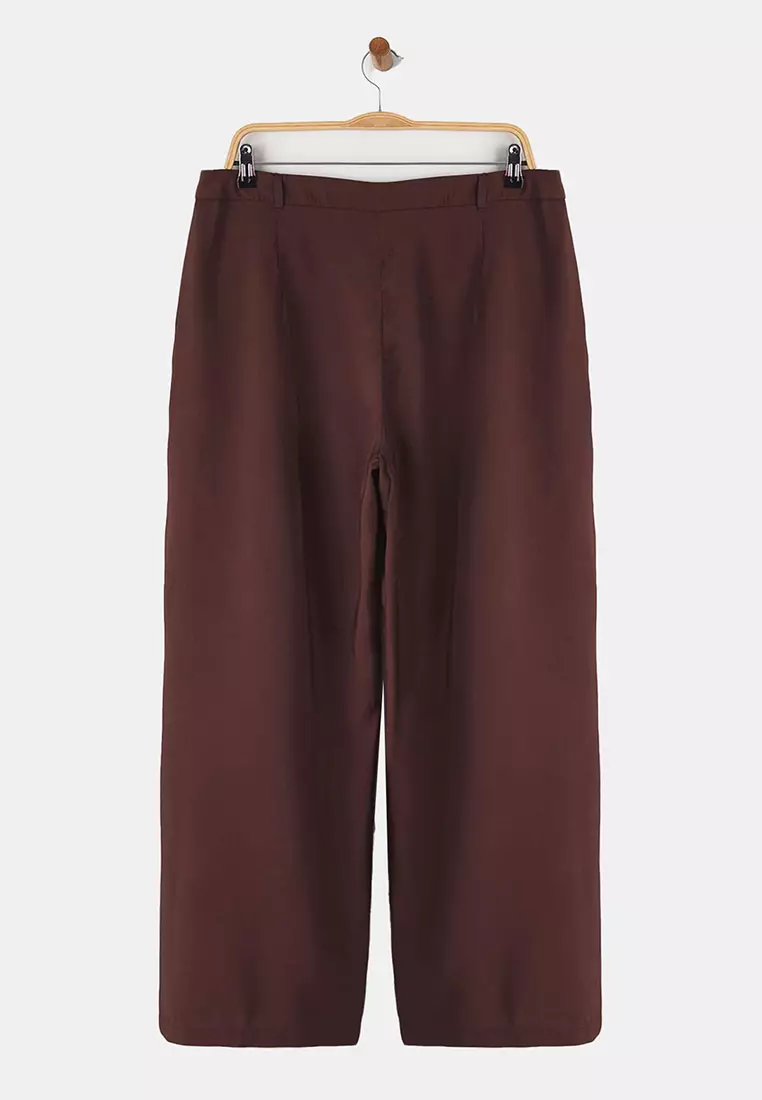 High Waist Wide Legs Pleated Trousers