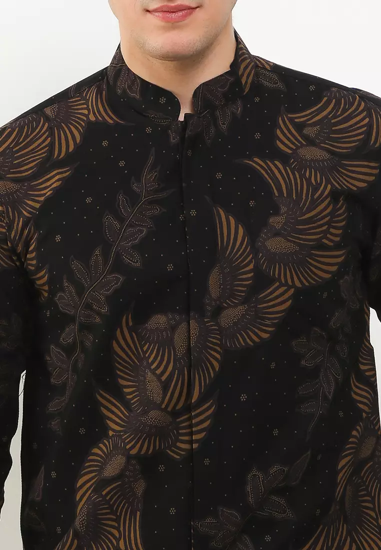 BATIK TALENTA EXCLUSIVE Lengan panjang slimfit SHANGHAI mwr BLACK