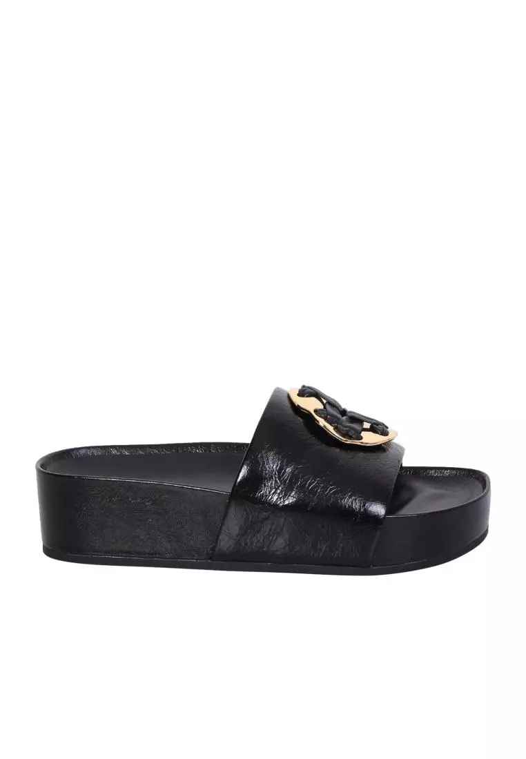 All black top tory burch sandals