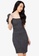 ZALORA BASICS black Shirred Puff Sleeve Chambray Dress 1019FAAA18120FGS_1