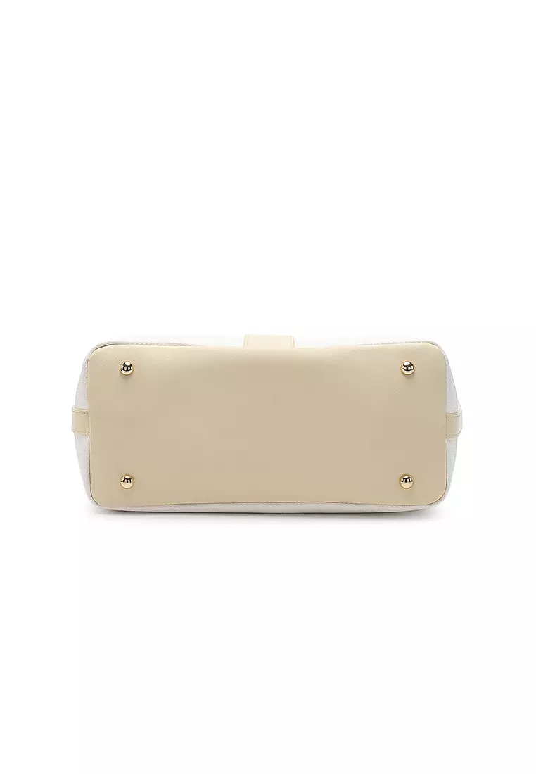 Women's Monogram Tote Bag / Shoulder Bag - White