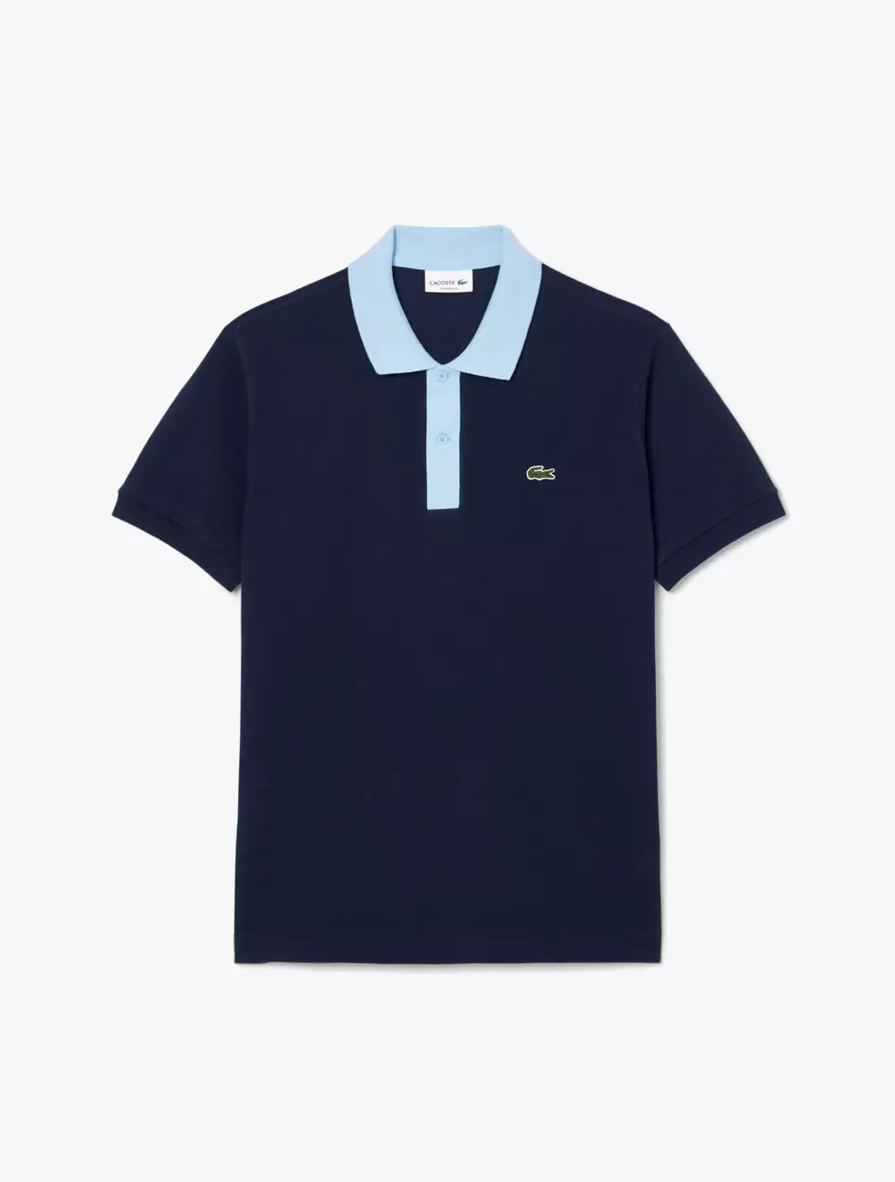 Jual Lacoste Classic Fit Contrast Collar Polo Shirt Blue
