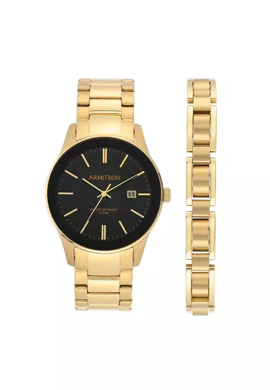 Men's Watch And Bracelet Gift Set AR-20/5374BKGPST
