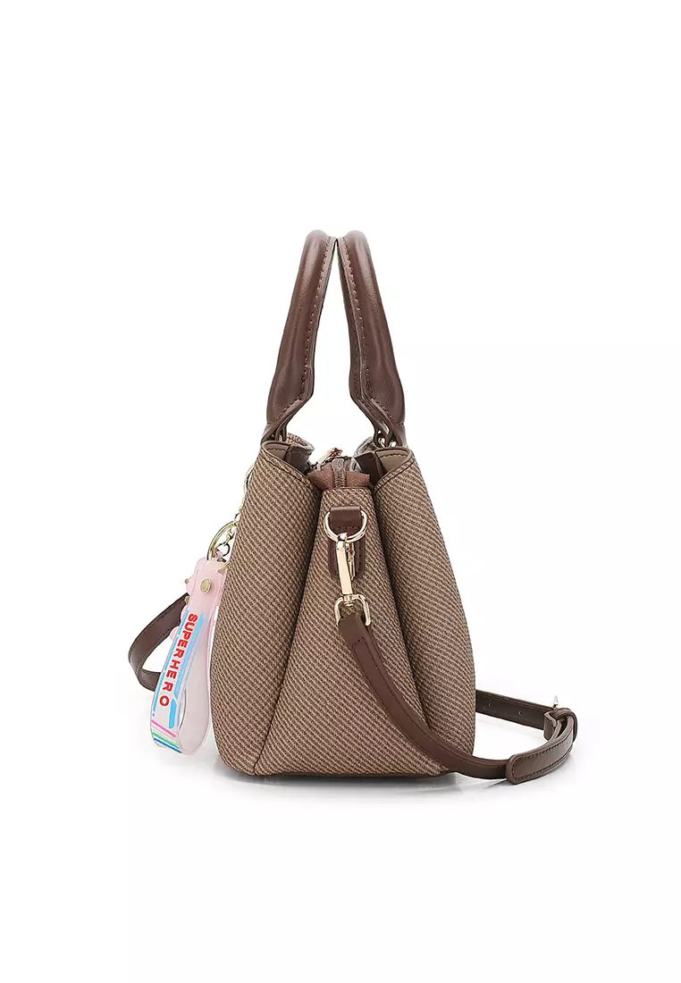 Women's Top Handle Bag / Sling Bag / Crossbody Bag / Shoulder Bag (Tas Tangan Wanita / Tas Selempang Wanita / Tas Bahu Wanita) - Cokelat