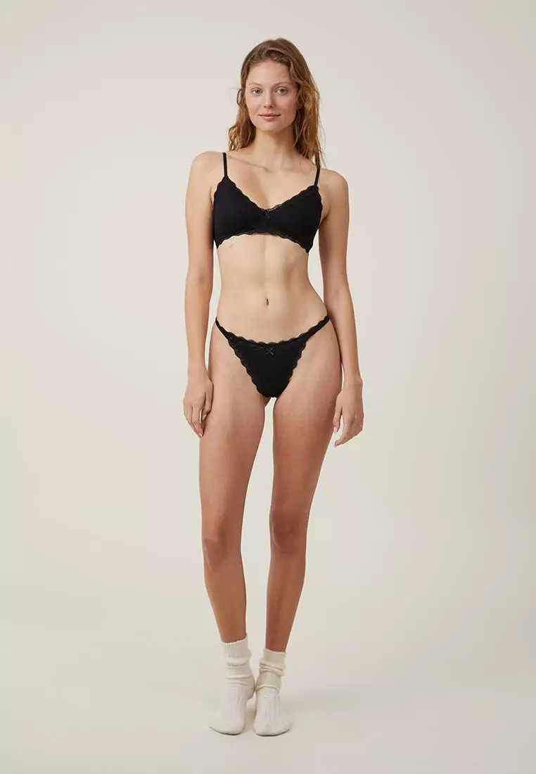 Organic Cotton Lace Padded Bralette