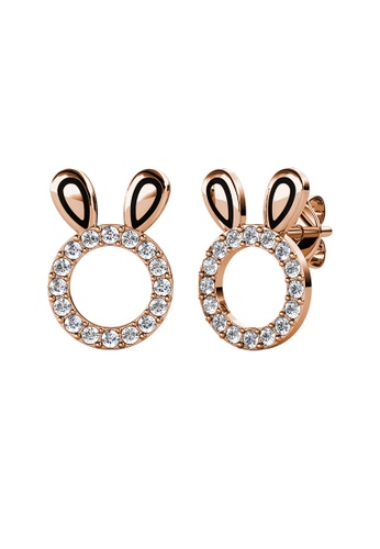 Her Jewellery gold ON SALES - Her Jewellery Bunny Earrings (Rose Gold) with Premium Grade Crystals from Austria 0C995ACD1AF63FGS_1