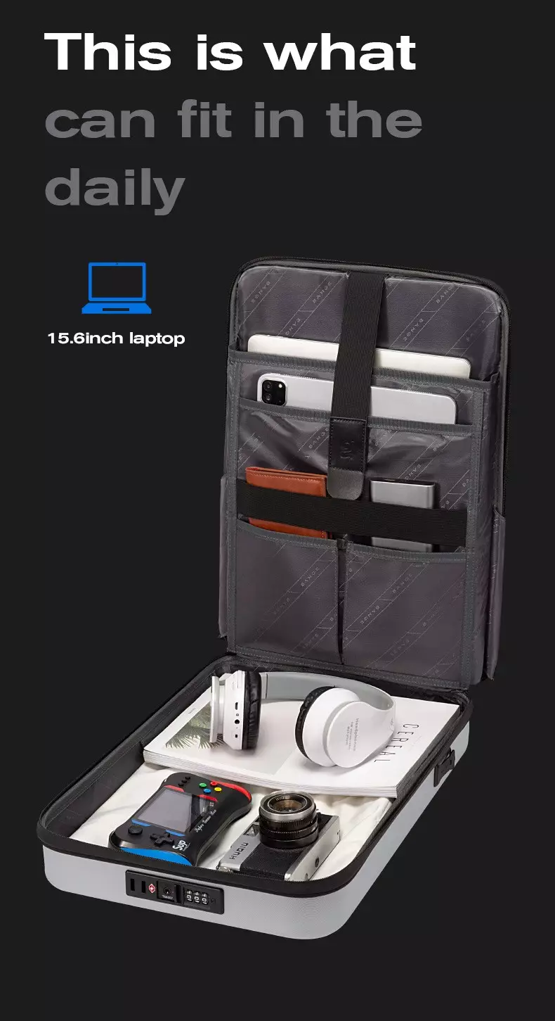 Bange BG7682 Tas Laptop Kerja Ransel Backpack Pria Lock TSA 15.6 Inc - BLACK